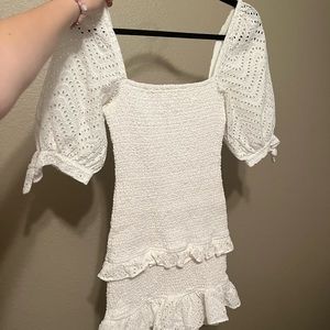 White Eyelet Lovers and Friends Mini Dress